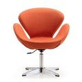 Manhattan Comfort Raspberry Adjustable Swivel Chair in Orange and Polished Chrome AC038-OR